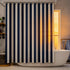 Rideau de douche à fines rayures verticales coloris bleu marine